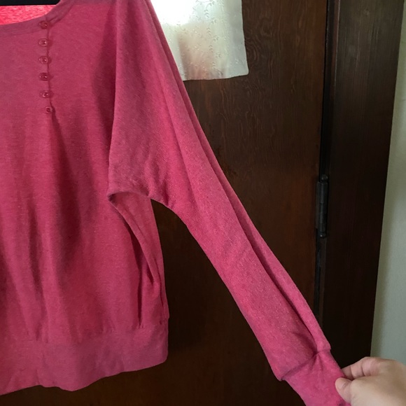 Allegra K pink long sleeve blouse sweater sz M - Picture 3 of 6